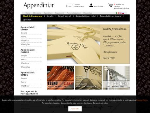 Appendiabiti grucce appendini