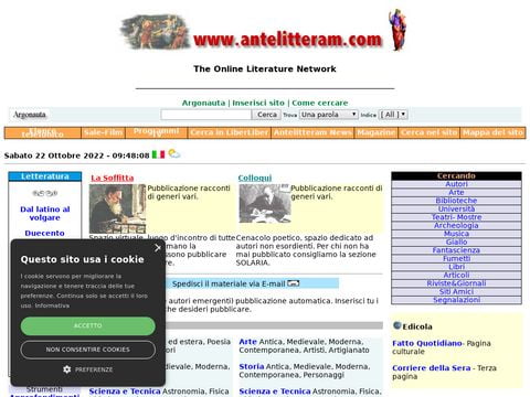 Antelitteram letteratura italiana