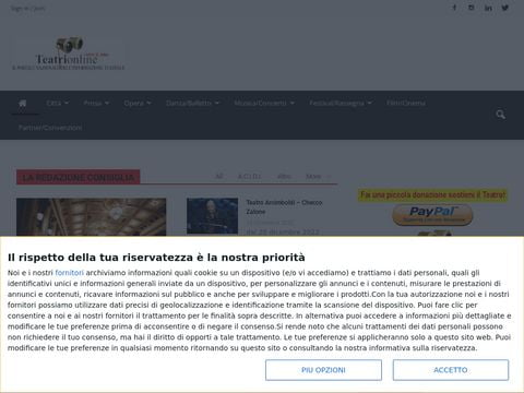 Teatri on line sipario programmi spettacoli teatra