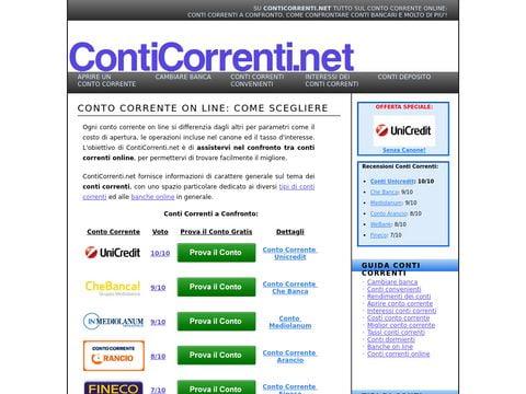 Conti correnti NET