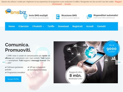 SMSBiz.it inviare e ricevere SMS