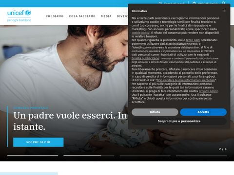 Il sito dell'UNICEF Italia