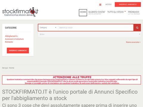 Abbigliamento a stock