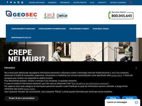 Resine espandenti utilizzate da Geosec