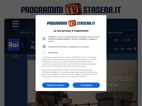 Programmi tv questa sera