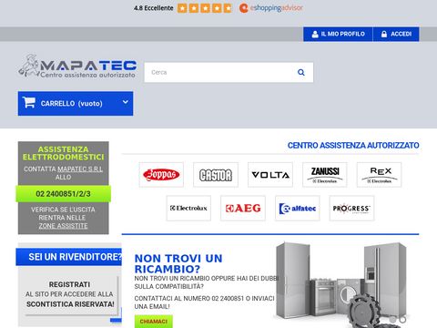 Vendita ricambi Rex Electrolux - Mapatec