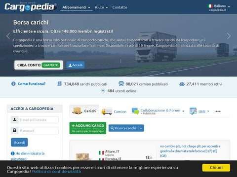 Borsa di carichi Cargopedia