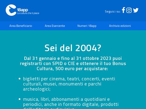 Bonus Cultura – 18app.italia.it