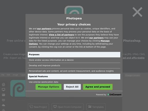 Photopea editor online come Photoshop ma Gratis