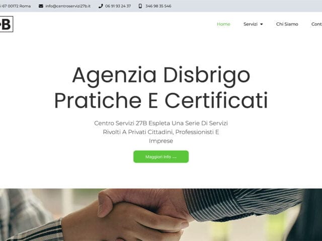 Sito web realizzato per Centro Servizi 27B