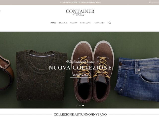 Sito web realizzato per Container Moda