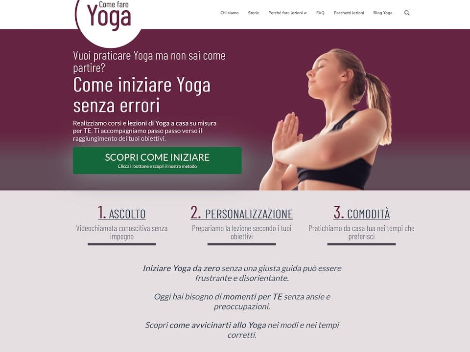 come fare yoga