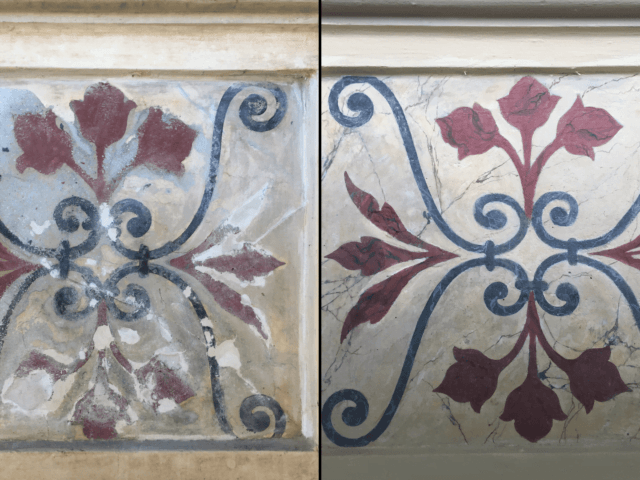 Restauro facciate storiche con decorazioni Torino