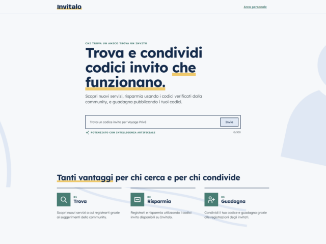 Invitalo: codici invito e codici amico