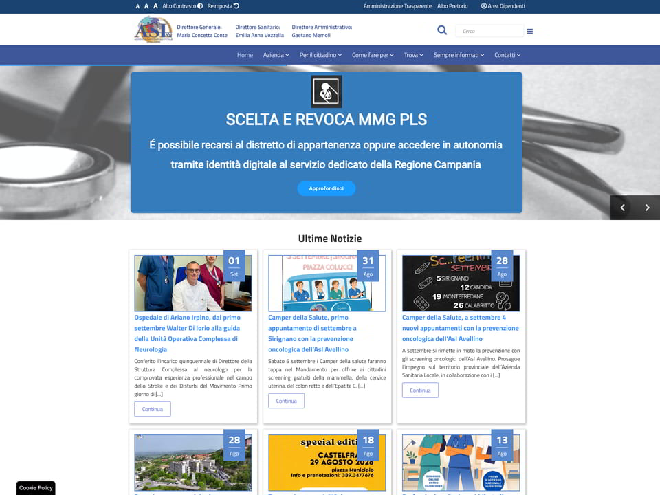 Azienda Sanitaria Locale Avellino – Servizi