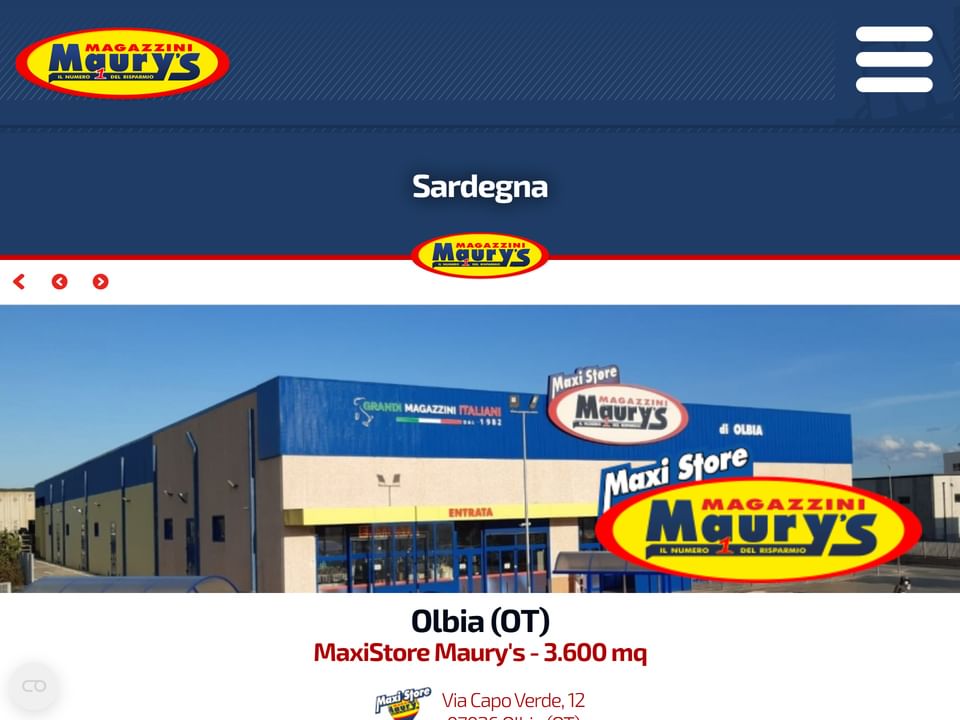 Maury's Olbia – MaxiStore, orari e servizi